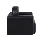 Convertible Black PU Leather Kids Armchair and Table Set - Top-Down View