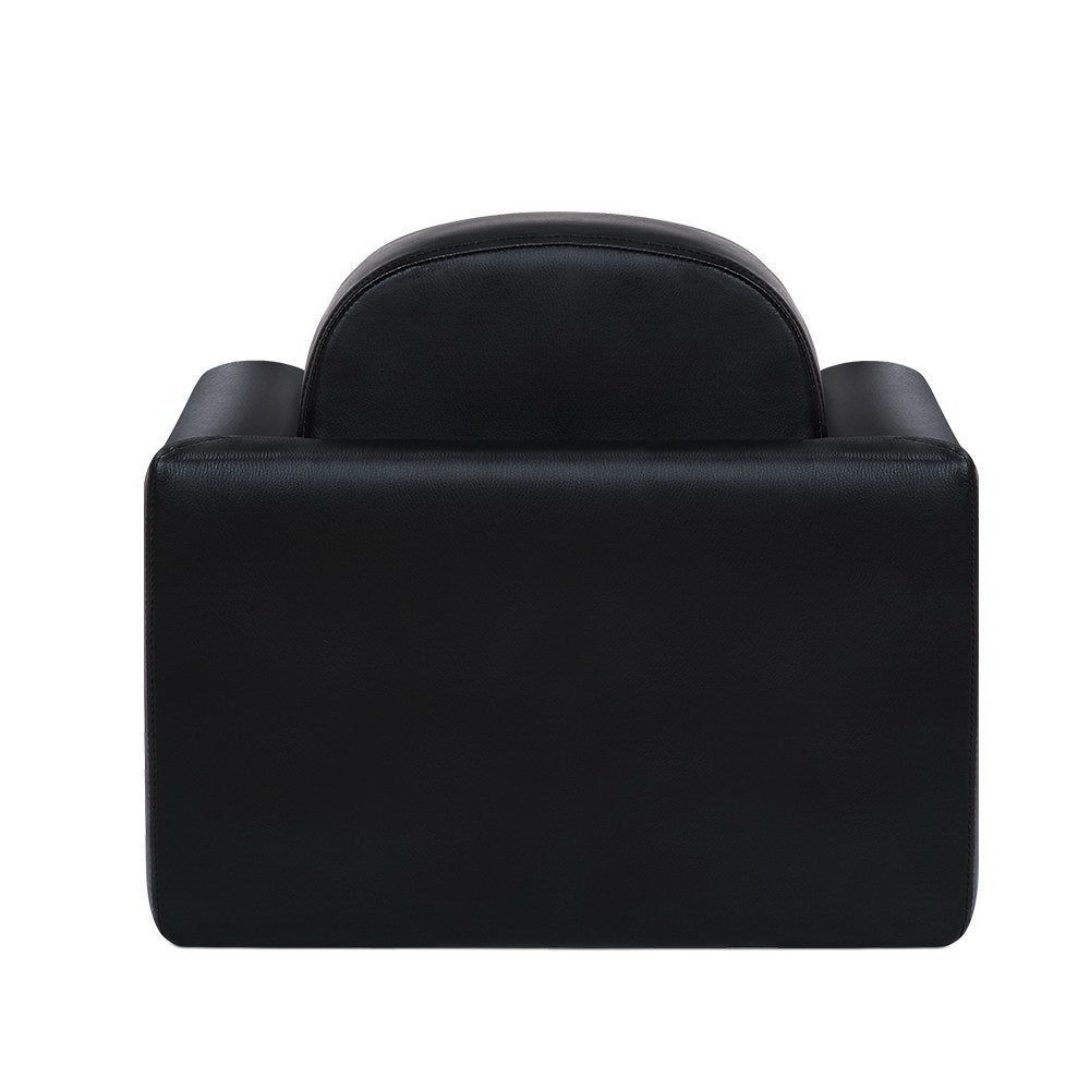 Convertible Black PU Leather Kids Armchair and Table Set