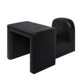 Convertible Black PU Leather Kids Armchair and Table Set - Rear View