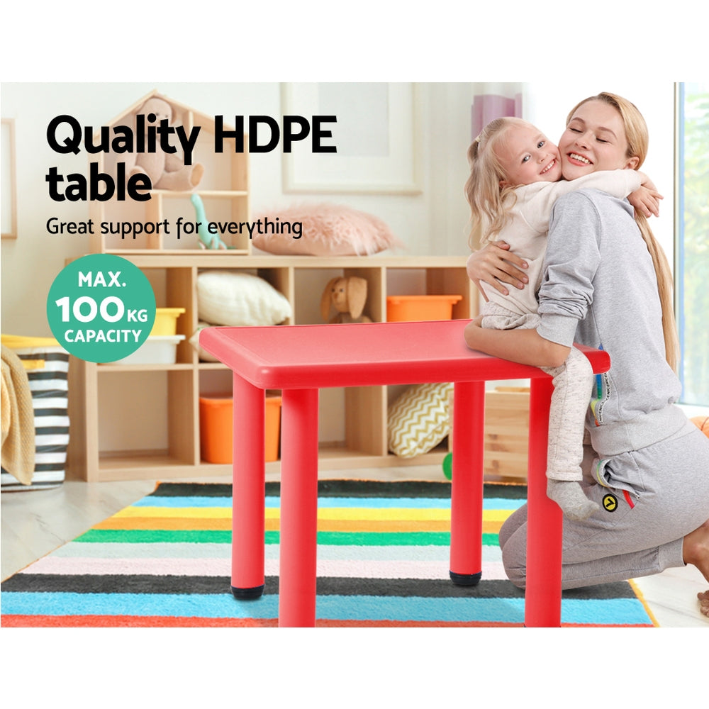 Red Adjustable Kids Study Table - Durable HDPE Plastic with Safety Features