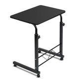 Adjustable Portable Laptop Desk with Wheels - Black - Front View