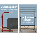 Adjustable Portable Laptop Desk with Wheels - Black - Top-Down View