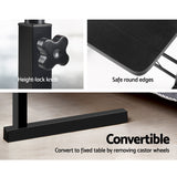 Adjustable Portable Laptop Desk with Wheels - Black - Rear View