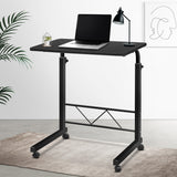 Adjustable Portable Laptop Desk with Wheels - Black