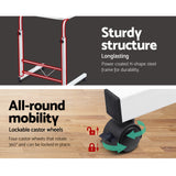Portable White Mobile Laptop Desk with Adjustable Height and Lockable Wheels - 45-Degree Angle
