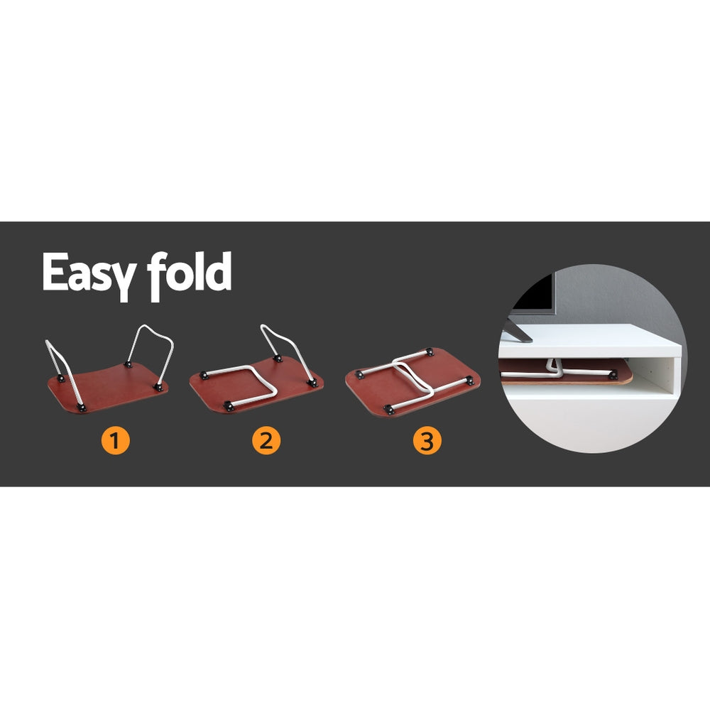 Lightweight Foldable Bed Tray Table - Versatile Laptop & Breakfast Stand in Natural Wood Finish