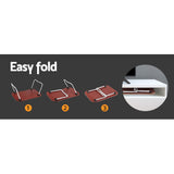 Lightweight Foldable Bed Tray Table - Versatile Laptop & Breakfast Stand in Natural Wood Finish - Close-Up Angle
