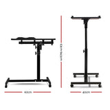Adjustable Mobile Laptop Desk with USB Fan - Black - Side View