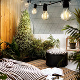Twinkling Festoon LED String Lights for Outdoor Weddings & Garden Parties - 77m Decorative Lighting - Low Angle
