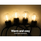 Festive Glow 41m LED Festoon String Lights with 40 Bulbs - Perfect for Weddings, Parties, and Holiday Celebrations - Top-Down View