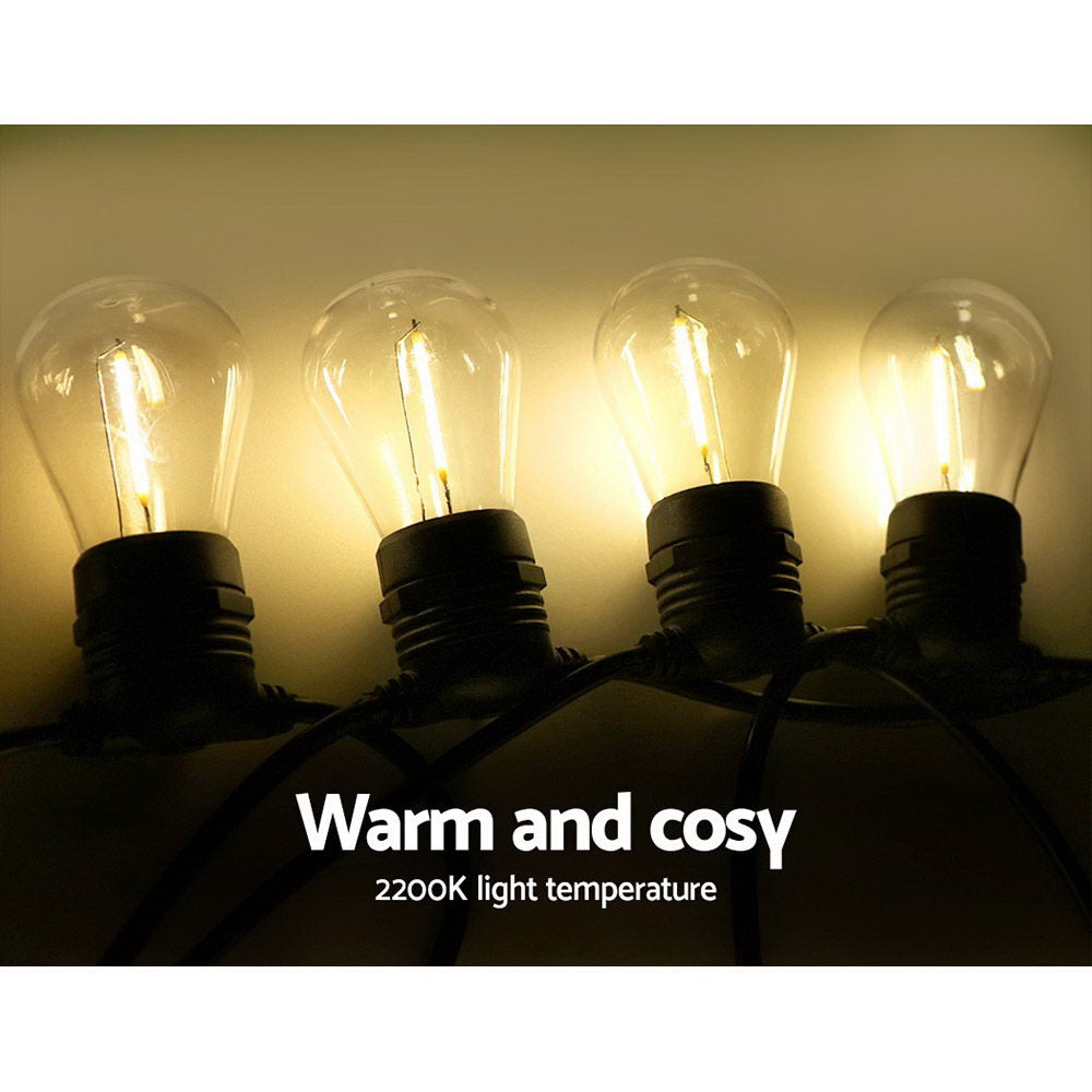 Festive Glow 14m LED Decorative String Lights with 10 Bulbs for Weddings, Parties, and Christmas Celebrations