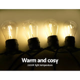 Jingle Jollys 68m Waterproof LED Festoon String Lights with 70 Bulbs for Weddings and Events - Top-Down View
