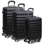 Wanderlite Ultra-Lightweight Black Hardshell Travel Luggage Set - 3 Pieces - Side View