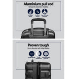 Wanderlite Ultra-Lightweight Black Hardshell Travel Luggage Set - 3 Pieces - Top-Down View
