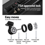 Wanderlite Ultra-Lightweight Black Hardshell Travel Luggage Set - 3 Pieces - 45-Degree Angle