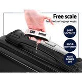 Wanderlite Ultra-Lightweight Black Hardshell Travel Luggage Set - 3 Pieces - Rear View