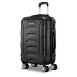 Wanderlite 20-Inch Ultra-Light Hard Shell Carry-On Luggage with Smooth Dual Wheels - Classic Black - Front View