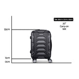 Wanderlite 20-Inch Ultra-Light Hard Shell Carry-On Luggage with Smooth Dual Wheels - Classic Black - Side View