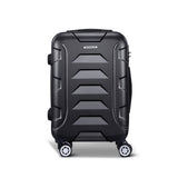 Wanderlite 20-Inch Ultra-Light Hard Shell Carry-On Luggage with Smooth Dual Wheels - Classic Black - Top-Down View