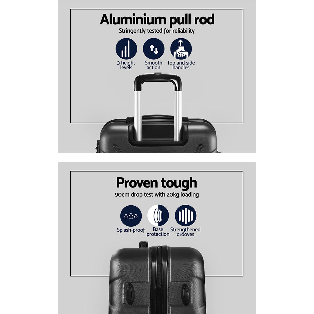 Wanderlite 20-Inch Ultra-Light Hard Shell Carry-On Luggage with Smooth Dual Wheels - Classic Black