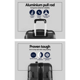 Wanderlite 20-Inch Ultra-Light Hard Shell Carry-On Luggage with Smooth Dual Wheels - Classic Black - 45-Degree Angle