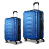 Wanderlite 2PCS Carry On Luggage Sets Suitcase TSA Travel Hard Case Lightweight Blue