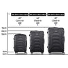 Wanderlite 3PCS Carry On Luggage Sets Suitcase TSA Travel Hard Case Lightweight Black