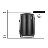 Wanderlite 28-Inch Black Ultra-Light Hard Shell Travel Case - Side View