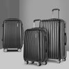 Wanderlite 3 Piece Luggage Suitcase Trolley - Black