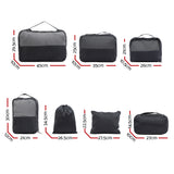 Wanderlite 7-Piece Dark Grey Luggage Organization Cube Set - Front View