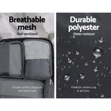 Wanderlite 7-Piece Dark Grey Luggage Organization Cube Set - 45-Degree Angle