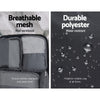 Wanderlite 7PCS Dark Grey Packing Cubes Travel Luggage Organiser Suitcase Storage Bag