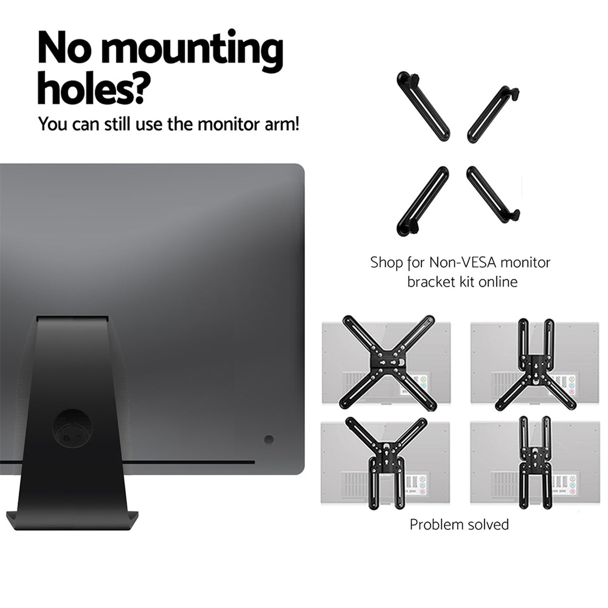 Artiss Dual Adjustable Monitor Arm Stand - Black