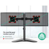 Artiss Dual Adjustable Monitor Arm Stand - Black - Close-Up Angle