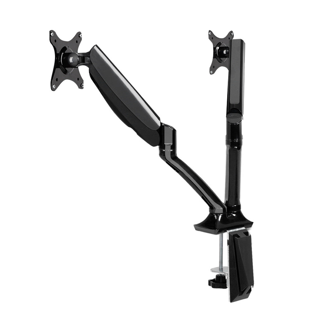 Dual Monitor Gas Spring Arm Mount in Black