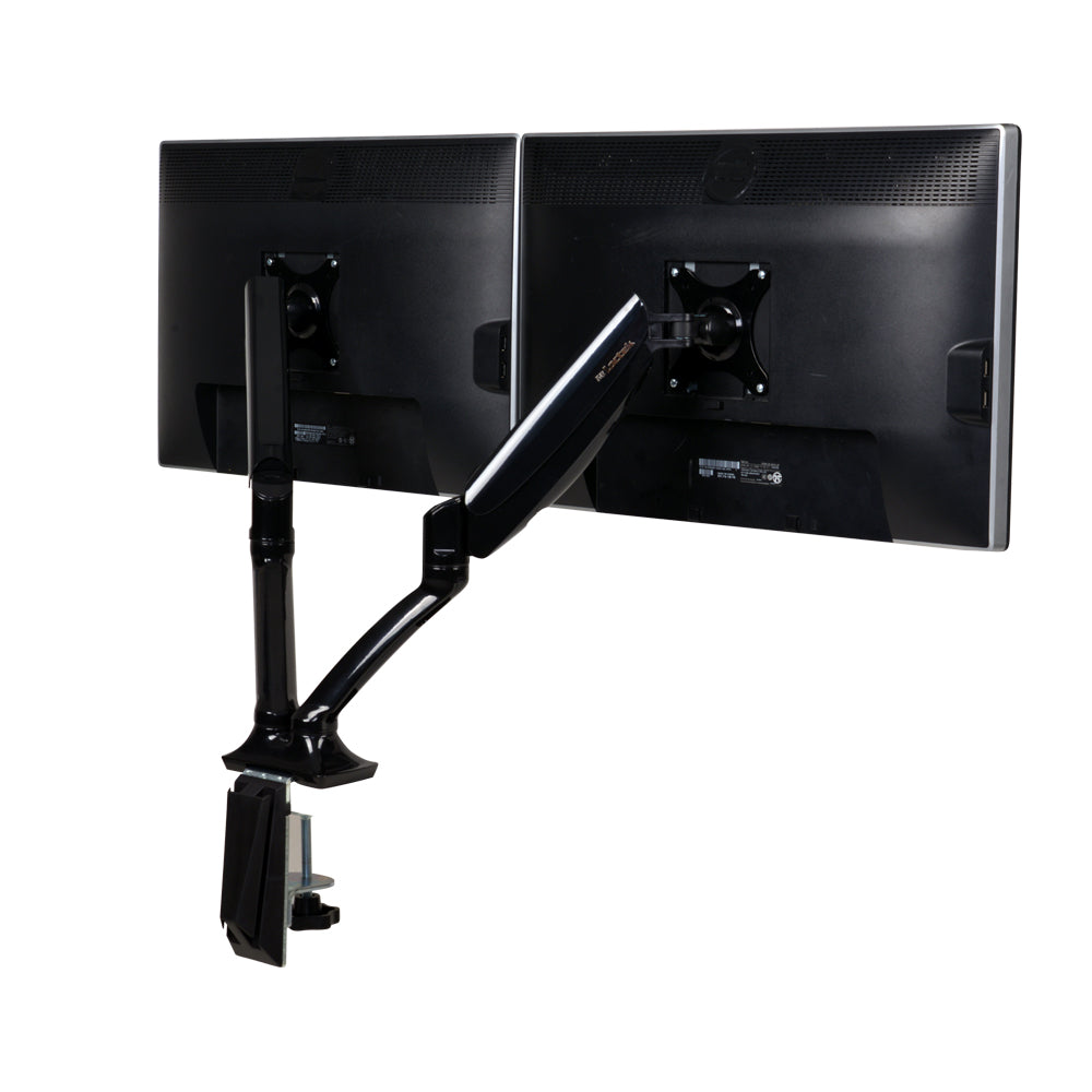 Dual Monitor Gas Spring Arm Mount in Black