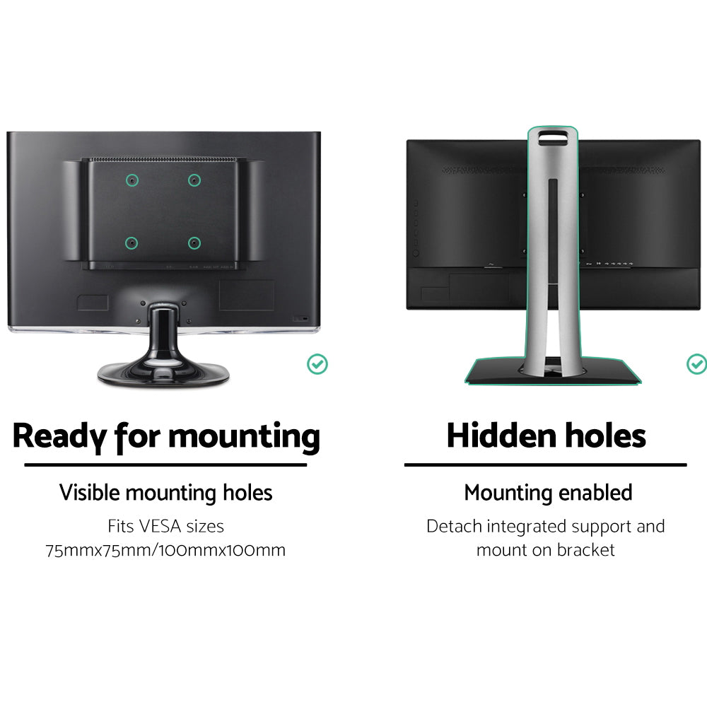 Dual Monitor Gas Spring Arm Mount in Black