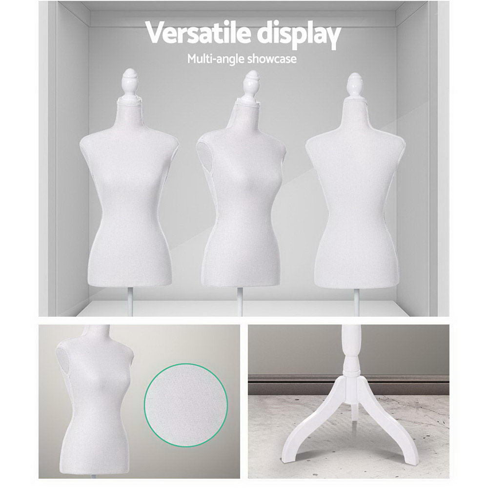 Adjustable White Female Dressmaking Mannequin 170cm with Vintage Base for Tailoring and Display