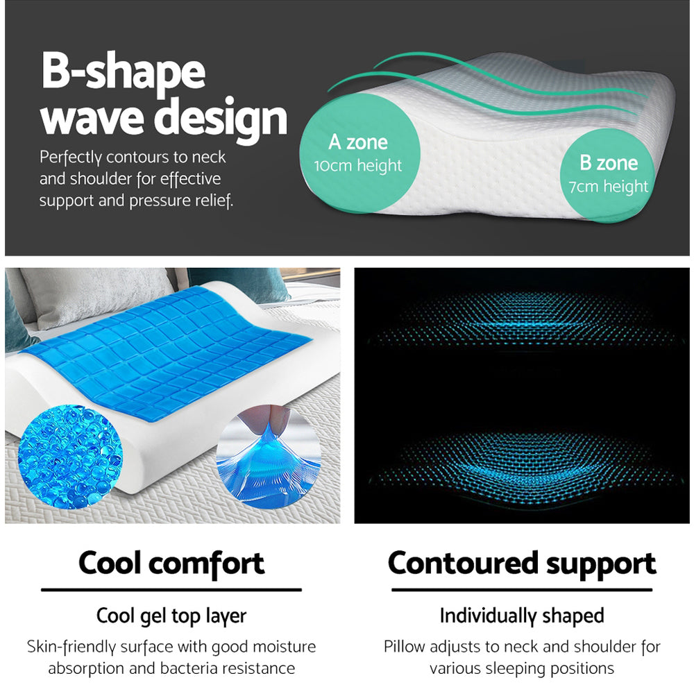 Giselle Luxury Duo of Cool Gel Memory Foam Pillows