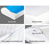 Giselle Luxury Duo of Cool Gel Memory Foam Pillows - 45-Degree Angle