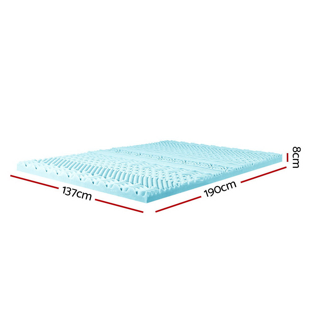 Giselle 11-Zone 8cm Memory Foam Mattress Topper - Double Size Comfort Solution