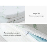 Giselle 11-Zone 8cm Memory Foam Mattress Topper - Double Size Comfort Solution - Rear View