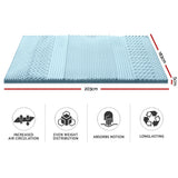 Giselle Bedding 5cm King Size 7-Zone Cool Gel Memory Foam Mattress Topper with Breathable Bamboo Cover - Front View