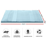 Giselle Bedding 5cm Cool Gel 7-Zone Memory Foam Mattress Topper with Bamboo Cover - Queen Size - Front View