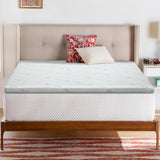 Giselle Cool Gel Memory Foam Mattress Topper with Bamboo Cover - 5cm Double Size - Side View