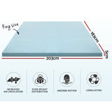 Giselle Cool Gel Memory Foam Mattress Topper with Bamboo Cover - 5cm King Size - Front View
