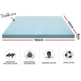 Giselle Cool Gel Infused Memory Foam Mattress Topper with Bamboo Cover - Double Size 8cm - Side View