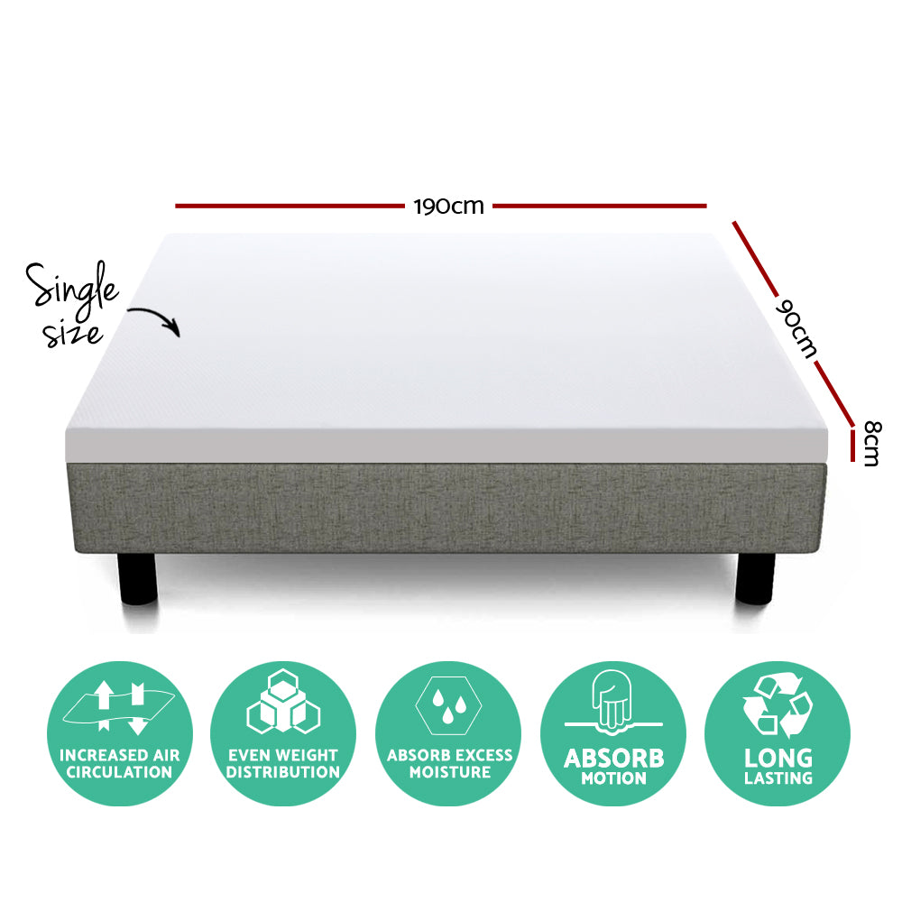 Giselle Single Size Cool Gel Dual Layer Memory Foam Mattress Topper