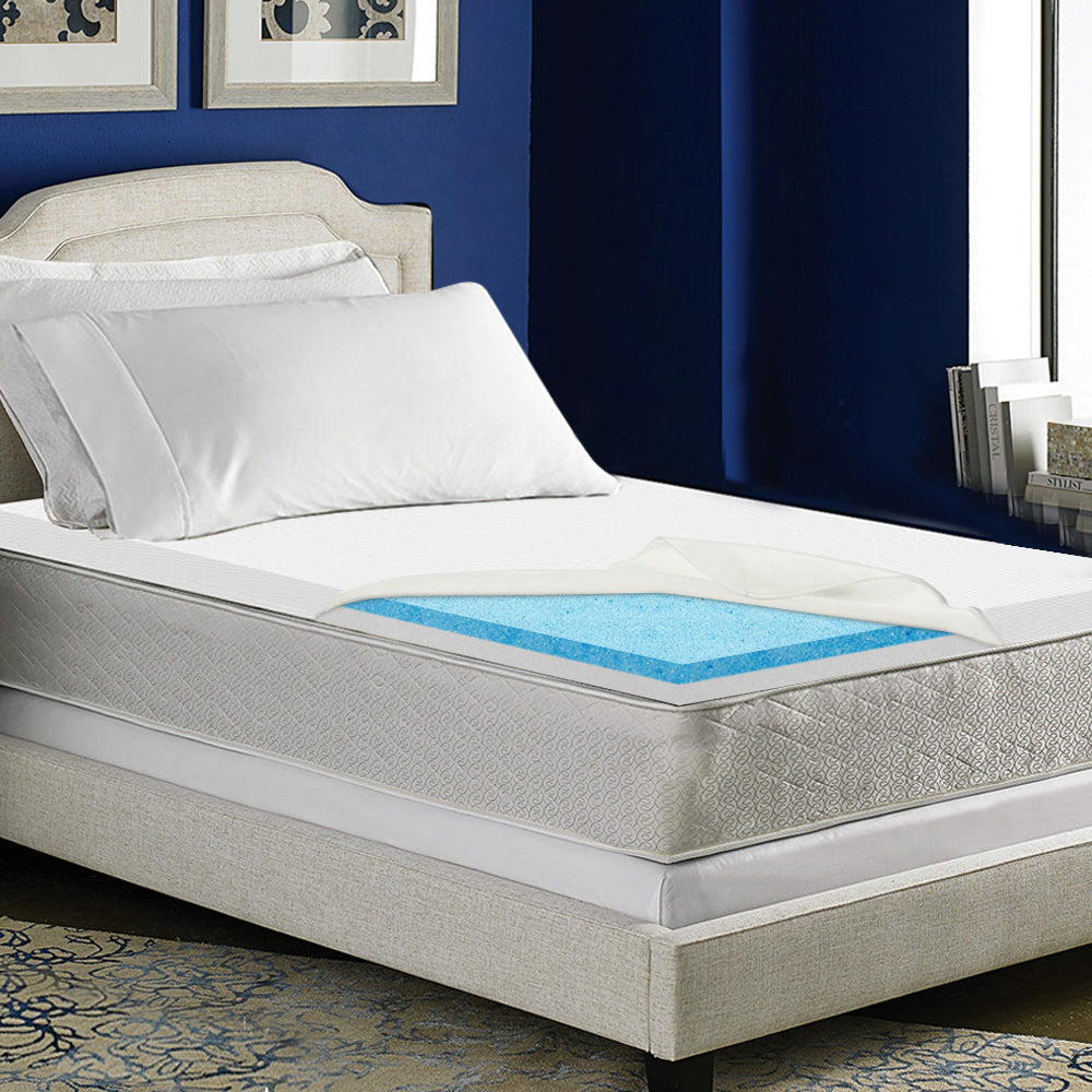 Giselle Single Size Cool Gel Dual Layer Memory Foam Mattress Topper