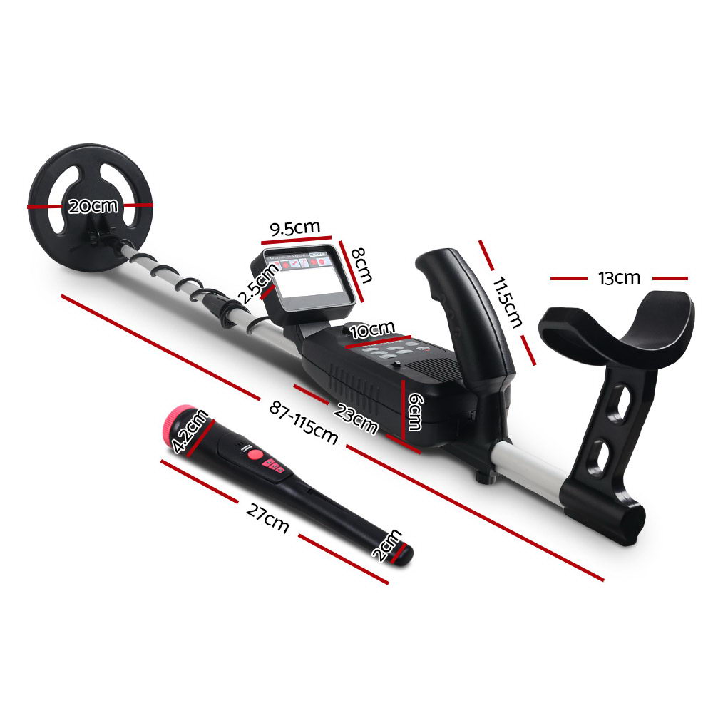LCD Screen Waterproof Metal Detector & Pinpointer for Treasure Hunting - 180MM Sensitivity